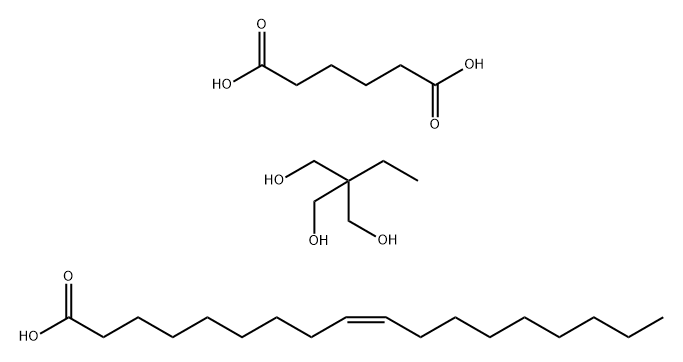 己二酸与2-乙基-2-(羟甲基)-1,3-丙二醇与(9Z)-9-十八烯酸酯的聚合物 结构式