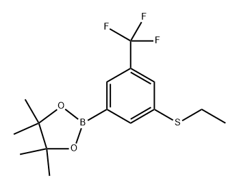 2-(3-(ethylthio)-5-(trifluoromethyl)phenyl)-4,4,5,5-tetramethyl-1,3,2-dioxaborolane Struktur