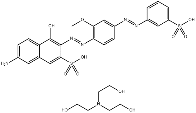 7-Amino-4-hydroxy-3-[[2-methoxy-4-[(3-sulfophenyl)azo]phenyl]azo]-2-naphthalenesulfonic acid, compd. with 2,2',2''-nitriloethanol(1:2) Structure