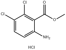 Benzoic acid, 6-amino-2,3-dichloro-, methyl ester, hydrochloride (1:1) Structure