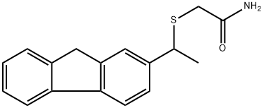 (+)-(1-(2-Fluorenyl)-aethylmercapto)essigsaeuremid [German]|