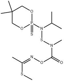 72542-55-3 (1-methylsulfanylethylideneamino) N-[(5,5-dimethyl-2-sulfanylidene-1,3 -dioxa-2$l^{5}-phosphacyclohex-2-yl)-propan-2-yl-amino]sulfanyl-N-meth yl-carbamate