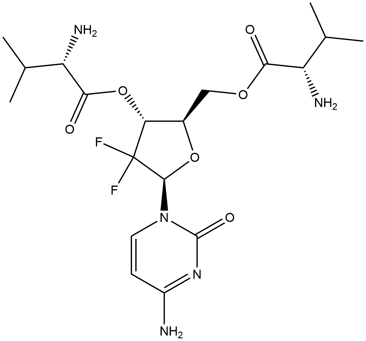 3',5'-di-O-L-valylgemcitabine Struktur