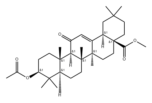 Olean-12-en-28-oic acid, 3-(acetyloxy)-11-oxo-, methyl ester, (3β,18α)-,72692-00-3,结构式