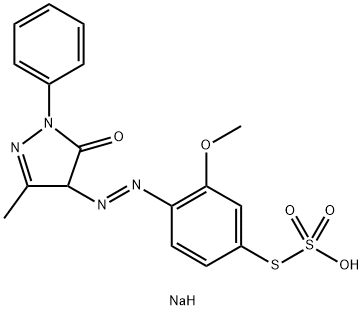 Thiosulfuric acid S-[4-[[(4,5-dihydro-3-methyl-5-oxo-1-phenyl-1H-pyrazol)-4-yl]azo]-3-methoxyphenyl]O-sodium salt 结构式