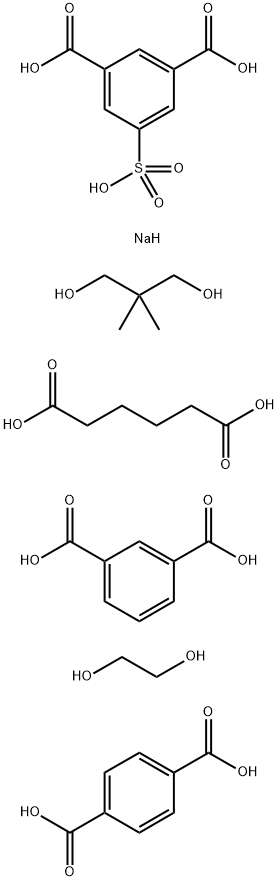 1,3-Benzenedicarboxylic acid, 5-sulfo-, monosodium salt, polymer with 1,3-benzenedicarboxylic acid, 1,4-benzenedicarboxylic acid, 2,2-dimethyl-1,3-propanediol, 1,2-ethanediol and hexanedioic acid Structure