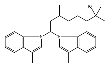 α,α,ε,3-テトラメチル-η-(3-メチル-1H-インドール-1-イル)-1H-インドール-1-(1-ヘプタノール) 化学構造式