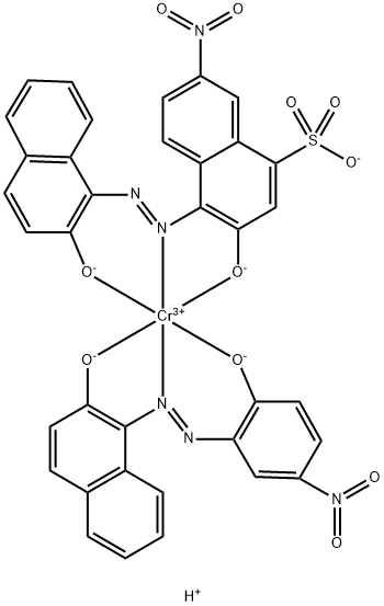 dihydrogen [3-hydroxy-4-[(2-hydroxy-1-naphthyl)azo]-7-nitronaphthalene-1-sulphonato(3-)][1-[(2-hydroxy-5-nitrophenyl)azo]-2-naphtholato(2-)]chromate(2-) 结构式