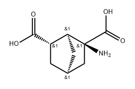 Bicyclo[2.2.1]heptane-2,6-dicarboxylic acid, 2-amino-, (1R,2R,4S,6R)-rel-(-)- 结构式