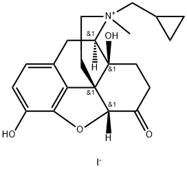(4R,4aS,7aR,12bS)-3-(cyclopropylmethyl)-4a,9-dihydroxy-3-methyl-2,4,5,6,7a,13-hexahydro-1H-4,12-methanobenzofuro[3,2-e]isoquinoline-3-ium-7-one:iodide Struktur