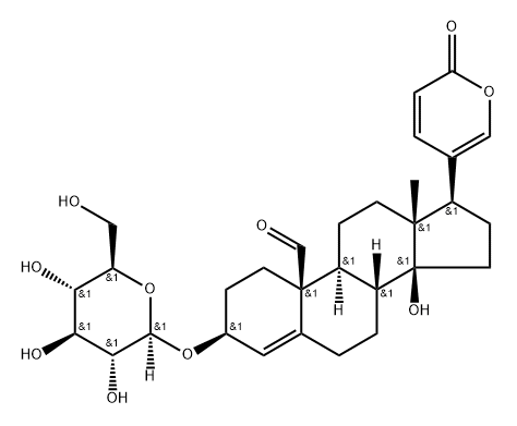 3β-[(β-D-Glucopyranosyl)oxy]-14-hydroxy-19-oxobufa-4,20,22-trienolide Structure