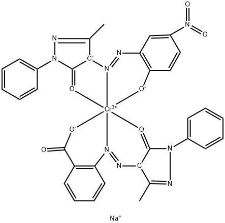 sodium [2,4-dihydro-4-[(2-hydroxy-5-nitrophenyl)azo]-5-methyl-2-phenyl-3H-pyrazol-3-onato(2-)][2-[(4,5-dihydro-3-methyl-5-oxo-1-phenyl-1H-pyrazol-4-yl)azo]benzoato(2-)]chromate(1-) Structure