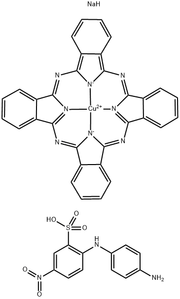 Copper, [29H,31H-phthalocyaninato(2-)-N29,N30,N31,N32]-, chlorosulfonyl derivs., reaction products with 2-[(4-aminophenyl)amino]-5-nitrobenzenesulfonic acid, sodium salts Structure