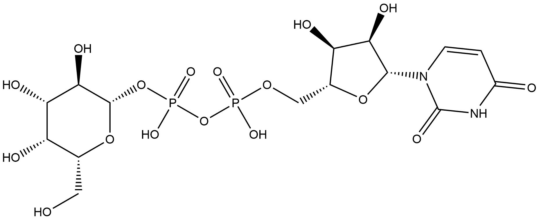 Uridine 5'-(trihydrogen diphosphate), P'-β-D-galactopyranosyl ester Structure