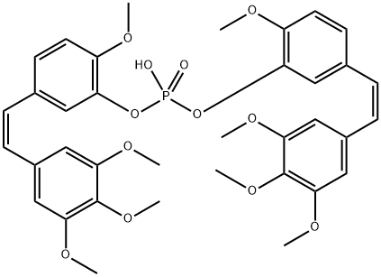 Phenol, 2-methoxy-5-[(1Z)-2-(3,4,5-trimethoxyphenyl)ethenyl]-, 1,1'-(hydrogen phosphate) Structure