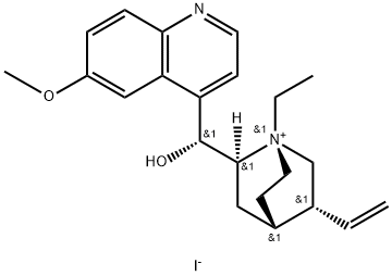 Cinchonanium, 1-ethyl-9-hydroxy-6'-methoxy-, iodide, (8α,9R)- (9CI) Structure