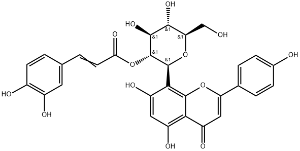2''-O-P-反式香豆酰基荭草苷,73815-15-3,结构式