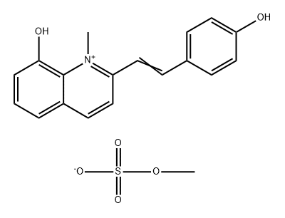 2-[(E)-2-(4-hydroxyphenyl)ethenyl]-1-methyl-quinolin-8-ol, sulfonatoox ymethane 结构式