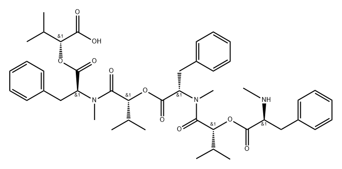 L-Phenylalanine, N-methyl-L-phenylalanyl-3-methyl-D-2-hydroxybutanoyl-N-methyl-L-phenylalanyl-3-methyl-D-2-hydroxybutanoyl-N-methyl-, 1-carboxy-2-methylpropyl ester, (R)- (9CI)|白僵菌素杂质1