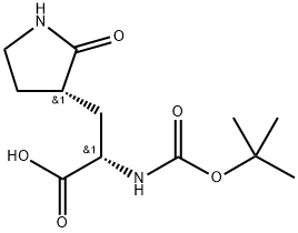 3-Pyrrolidinepropanoic acid, α-[[(1,1-dimethylethoxy)carbonyl]amino]-2-oxo-, (αS,3S)-, 741267-75-4, 结构式