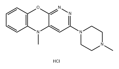 5-メチル-3-(4-メチルピペラジン-1-イル)-5H-ピリダジノ[3,4-b][1,4]ベンゾオキサジン·塩酸塩 化学構造式