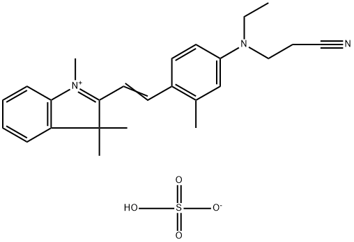 3H-Indolium, 2-[2-[4-[(2-cyanoethyl)ethylamino] -2-methylphenyl]ethenyl]-1,3,3-trimethyl -, sulfate (1:1) Struktur