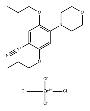 Benzenediazonium, 4-(4-morpholinyl)-2,5-dipropoxy-, (T-4)-tetrachlorozincate(2-) (2:1)(9CI) 化学構造式