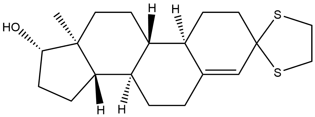Estr-4-en-3-one, 17-hydroxy-, cyclic 1,2-ethanediyl mercaptole, (11b)- 化学構造式