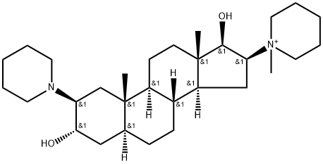Piperidinium, 1-[(2β,3α,5α,16β,17β)-3,17-dihydroxy-2-(1-piperidinyl)androstan-16-yl]-1-methyl- Struktur