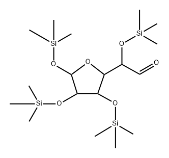 Tetrahydro-α,3,4,5-tetrakis[(trimethylsilyl)oxy]-2-furanacetaldehyde Struktur