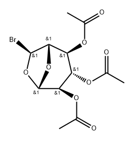 .beta.-D-Glucopyranose, 1,6-anhydro-6-C-bromo-, triacetate, (6S)-,74774-10-0,结构式