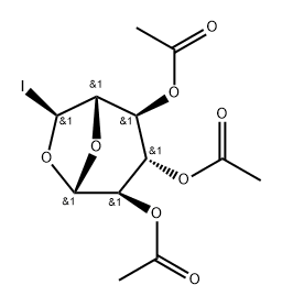 .beta.-D-Glucopyranose, 1,6-anhydro-6-C-iodo-, triacetate, (S)- Struktur