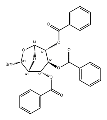 .beta.-D-Glucopyranose, 1,6-anhydro-6-C-bromo-, tribenzoate, (6S)- 结构式