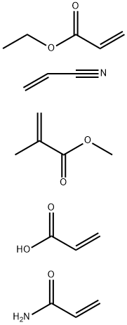 2-甲基-2-丙烯酸甲酯、2-丙烯酸乙酯、2-丙烯酰胺、2-丙烯腈和2-丙烯酸的聚合物, 74797-77-6, 结构式