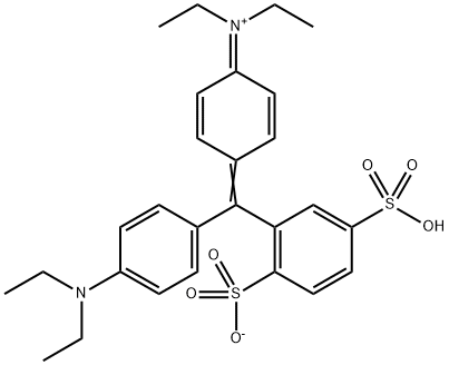 [4-[[4-(Diethylamino)phenyl]-(2,5-disulfophenyl)methylidene]cyclohexa-2,5-dien-1-ylidene]-diethylazanium Struktur