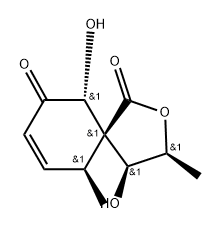 (4S,5R)-4β,10β-Dihydroxy-3β,6β-dimethyl-2-oxaspiro[4.5]dec-7-ene-1,9-dione Struktur