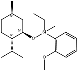 rel-Ethyl(2-methoxyphenyl)methyl[[(1S*)-5α*-methyl-2β*-(1-methylethyl)cyclohexane-1α*-yl]oxy]silane,74842-22-1,结构式