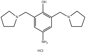 Phenol, 4-amino-2,6-bis(1-pyrrolidinylmethyl)-, hydrochloride (1:3) Struktur