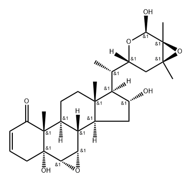 (22R,24S,25S,26R)-6α,7α:22,26:24,25-Triepoxy-5,16α,26-trihydroxy-5α-ergost-2-en-1-one 结构式