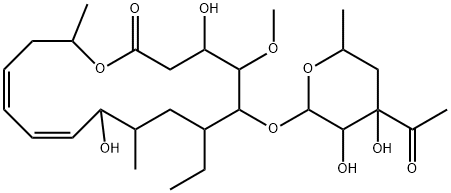 5-O-(4',6'-dideoxy-3'-C-acetyl-beta-D-xylohexopyranosyl)platenolide-II 结构式