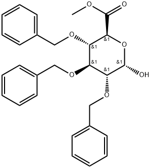 (2S,3S,4S,5R,6S)-3,4,5-三(苄氧基)-6-羟基四氢-2H-吡喃-2-羧酸甲酯,75336-65-1,结构式