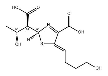 2-Thiazoleacetic acid, 4-carboxy-2,5-dihydro-5-(4-hydroxybutylidene)-α-[(1R)-1-hydroxyethyl]-, (αS,2S,5Z)- Struktur