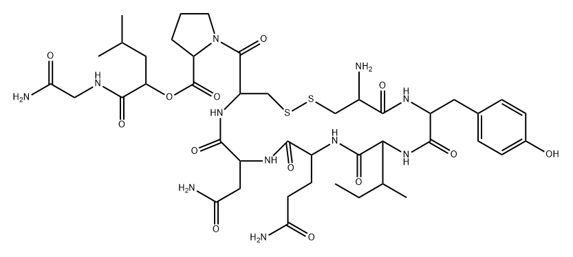 oxytocin, (8-alpha-hydroxyisocaproic acid)- 化学構造式