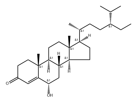 6Α-羟基豆甾-4-烯-3-酮,75686-40-7,结构式