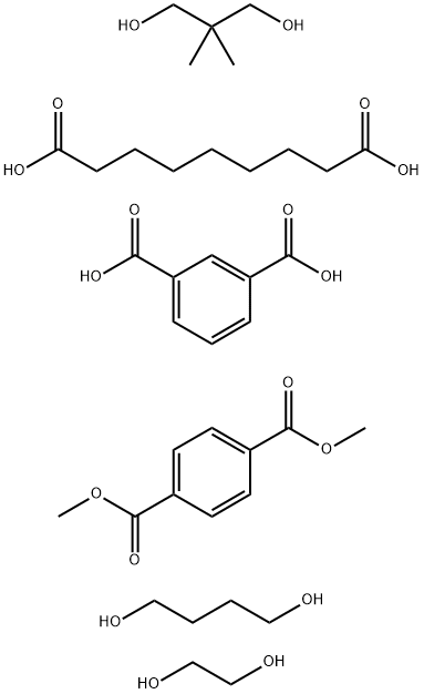 1,3-苯二甲酸与1,4-丁二醇、1,4-苯二甲酸二甲酯、2,2-二甲基-1,3-丙二醇、1,2-乙二醇和壬二酸的聚合物, 75701-43-8, 结构式