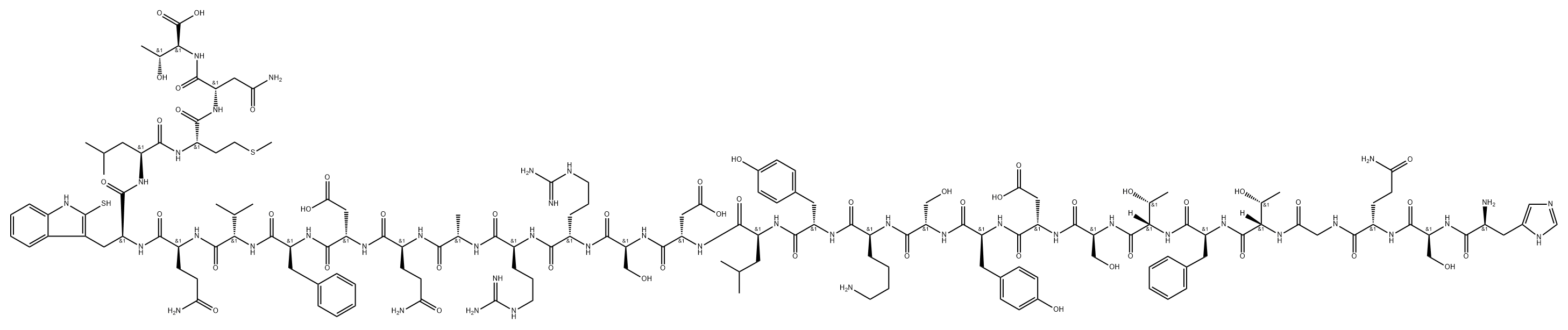 glucagon, thiol-Trp(2) 结构式