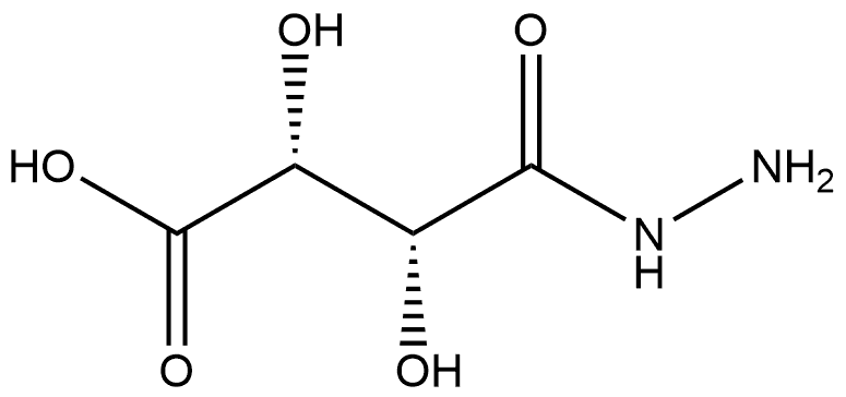 Butanedioic acid, 2,3-dihydroxy- (2R,3R)-, 1-hydrazide 结构式