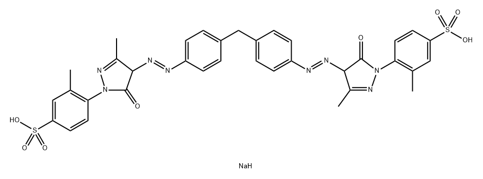 Benzenesulfonic acid, 4,4'-[methylenebis[4,1-phenyleneazo( 4,5-dihydro-3-methyl-5-oxo-1H-pyrazole -4,1-diyl)]]bis[3-methyl-, disodium salt,75949-73-4,结构式