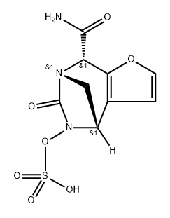 REL-(4R,7R,8R)-4,5,6,8-TETRAHYDRO-6-OXO-5- (SULFOOXY)-4,7-METHANO-7H-FURO[2,3-E][1,3] DIAZEPINE-8-CA, 760940-61-2, 结构式