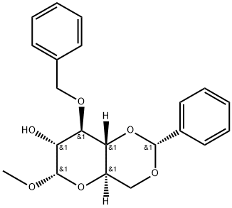 α-D-Glucopyranoside, methyl 3-O-(phenylmethyl)-4,6-O-[(R)-phenylmethylene]- Struktur